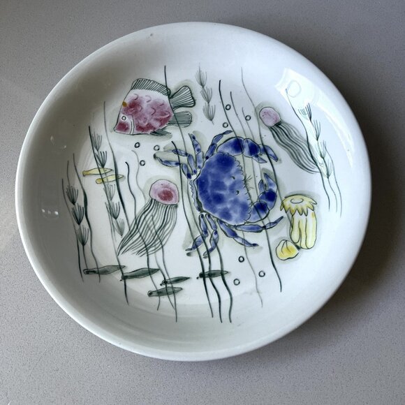 Arabia Finland Crayfish Hand Painted Single Deep Dinner Plate Anja Juurikkala - Picture 1 of 9